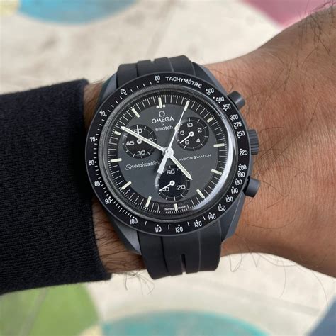 Watch Straps Speedmaster Moonwatch black rubber strap